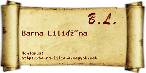 Barna Liliána névjegykártya
