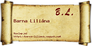 Barna Liliána névjegykártya